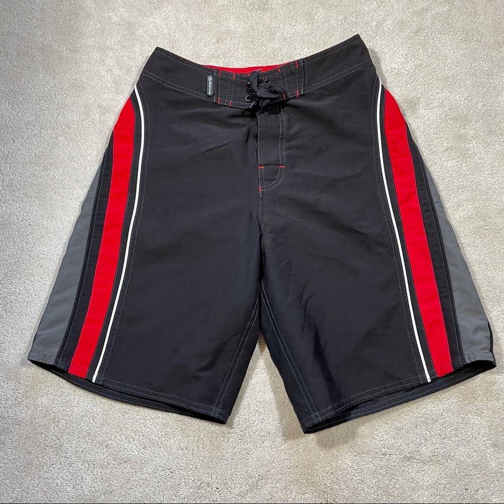 Kirra Board Shorts Red Black Gray 28 Summer